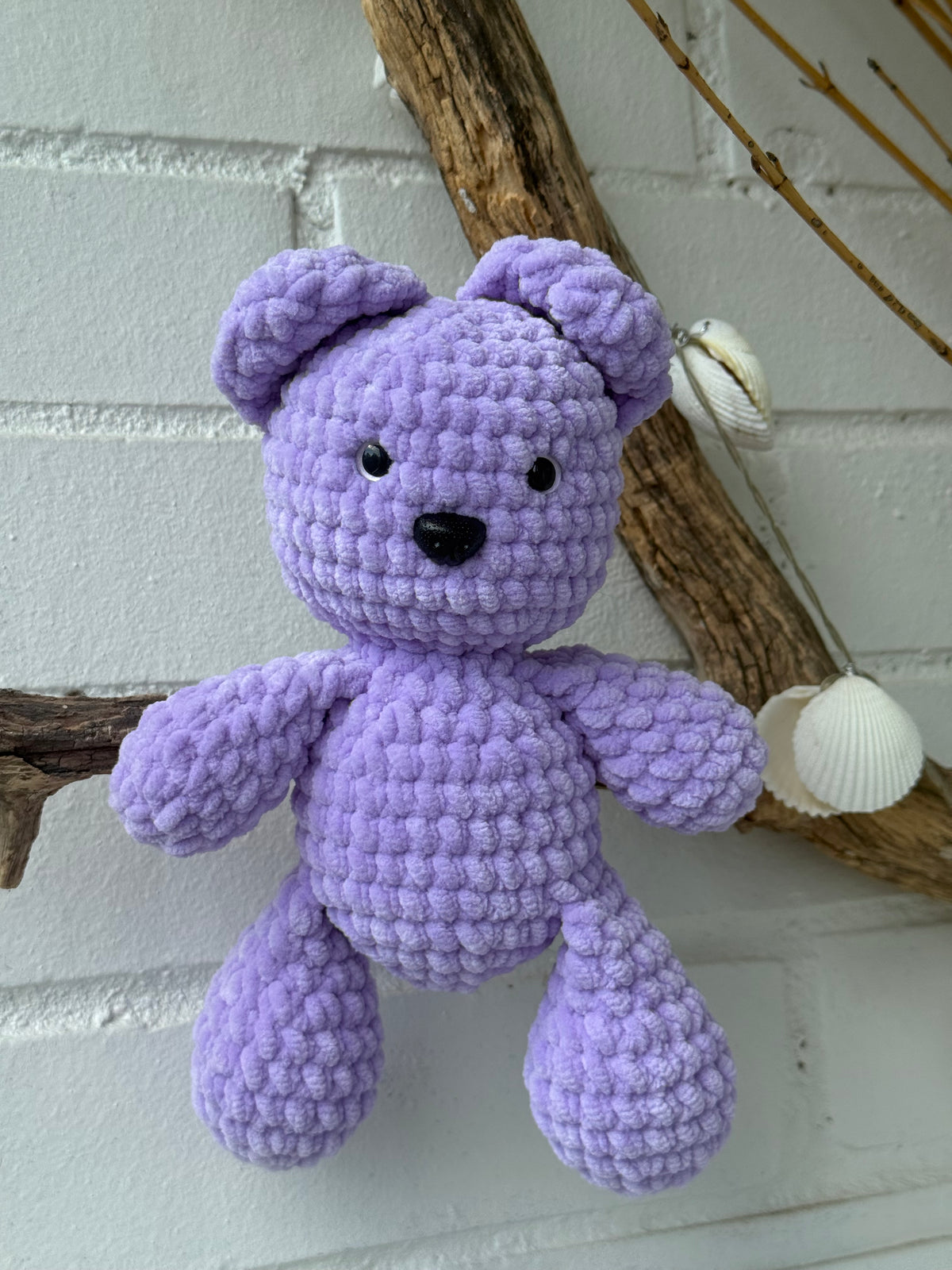 Nertas pliušinis meškutis – violetinė