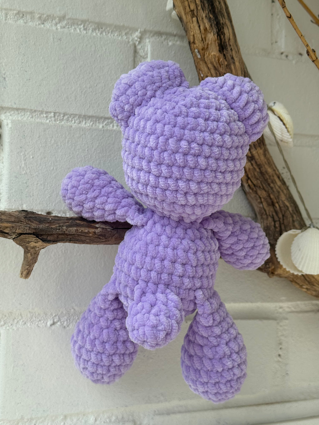 Nertas pliušinis meškutis – violetinė